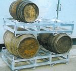 Contenitore per barrique in alluminio sovrapponibile fino a 3 file