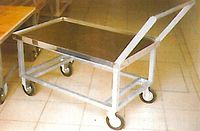 Carrello con piano in acciaio inox Tipo portafango termale DV 84
