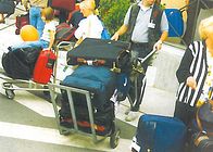 Carrelli portabagagli Tipo PBA con pedana lunga e gamba di appoggio dietro