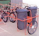 Carrello portabidone a due posti verticali Tipo B/2 con ruote piene o pneumatiche